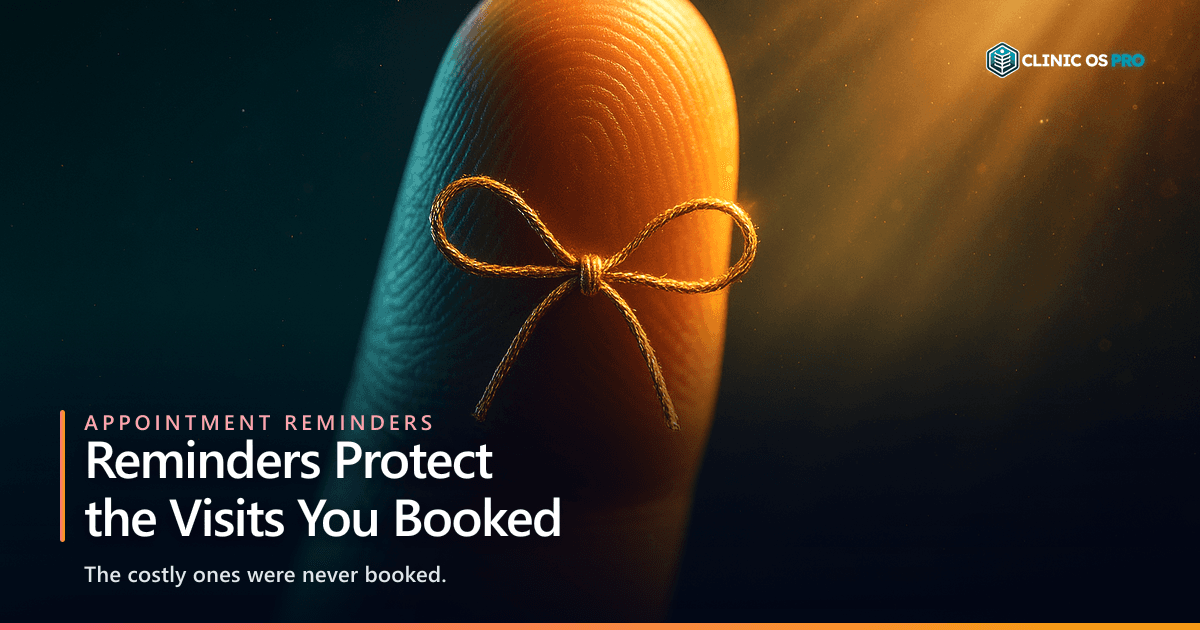 Featured image for: Appointment Reminders Protect the Visits You Booked. The Costly Ones Were Never Booked. – PT practice growth and patient retention by Clinic OS Pro