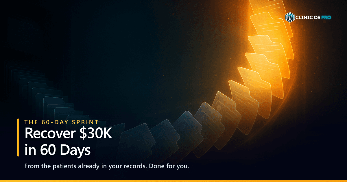 Featured image for: How the 60-Day Revenue & Retention Sprint Works (Done-For-You, $0 Until We Recover $30K) – PT practice growth and patient retention by Clinic OS Pro