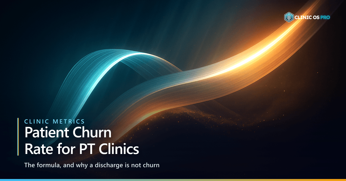 Featured image for: Patient Churn Rate for PT Clinics: How to Calculate Yours – PT practice growth and patient retention by Clinic OS Pro